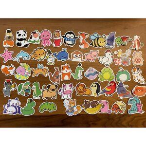 Kawaii Cute Farm and Zoo Animals Stickers 50 PCS (SKU: 55ST)